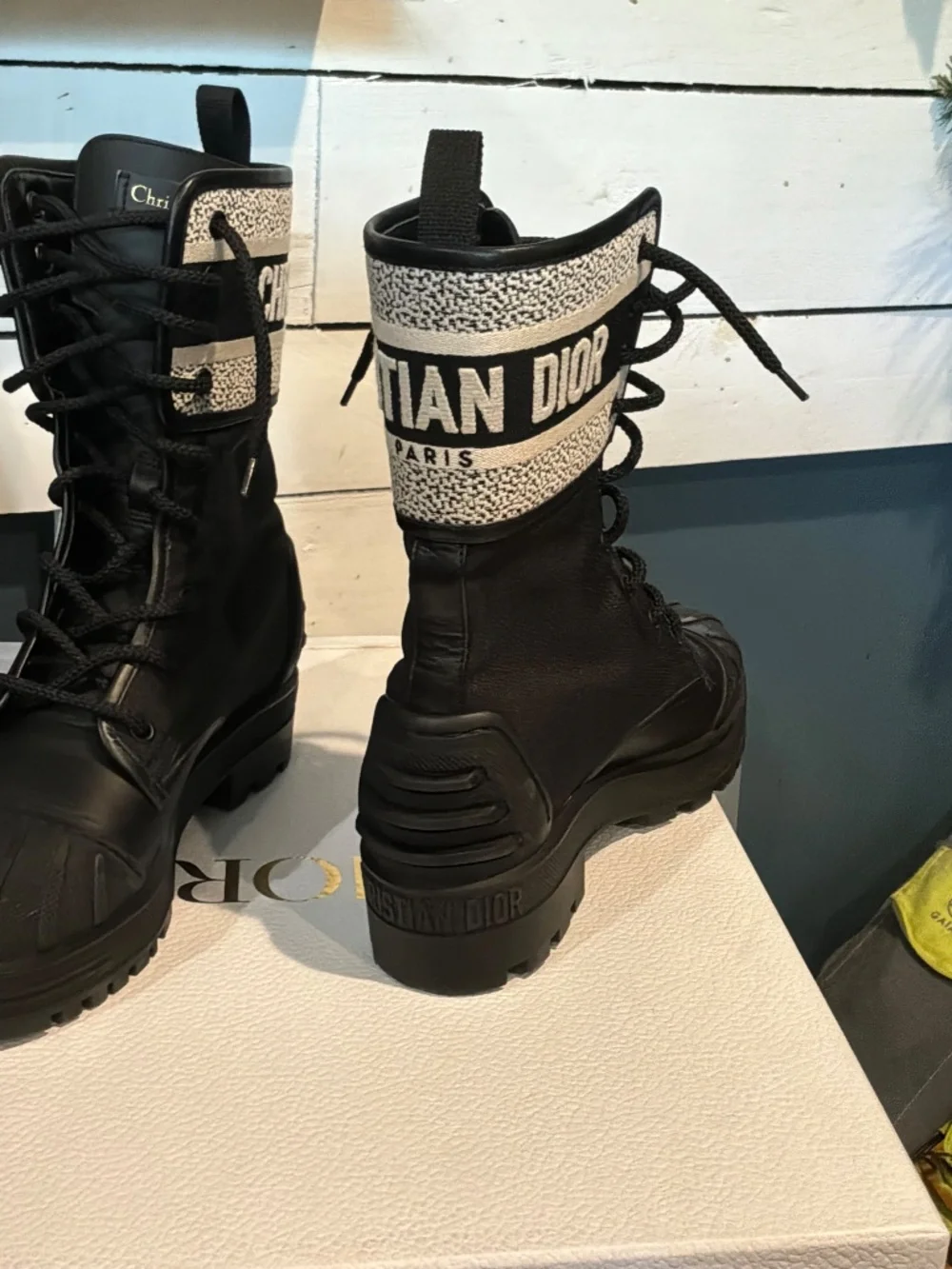 Dior D-Major Ankle Boots in Black Calfskin Size EU36